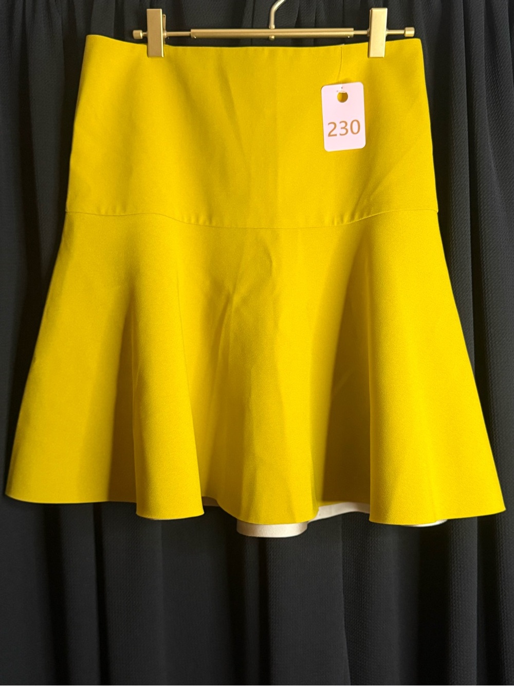 COS Yellow Flared A-Line Skirt - Flaw on rear in photo attached